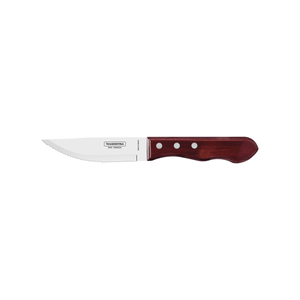 Docena de Cuchillos para Asado Jumbo Tramontina con Lámina de Acero Inoxidable y mango de madera Tratada Polywood Rojo 5"