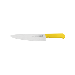 Cuchillo para Carne Tramontina Profissional con Lámina en Acero Inoxidable y Mango de Polipropileno Amarillo con Protección Antimicrobiana 10"