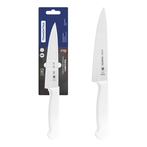 Cuchillo para Carne Tramontina Profissional con Lámina de Acero Inoxidable y Mango de Polipropileno Blanco con Protección Antimicrobiana 6"