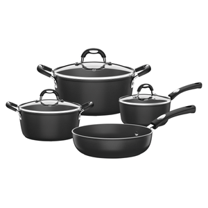 Juego de Ollas Mônaco Induction en Aluminio con Revestimiento Interno y Externo Antiadherente Starflon Premium Negro 7 Piezas