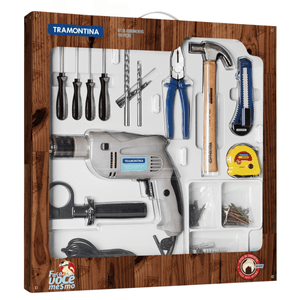 Kit de herramientas Tramontina con taladro eléctrico 500 W, 220 V - 100 piezas