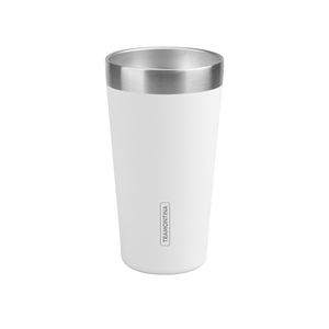 Vaso Térmico Tramontina Exata en Acero Inoxidable Blanco sin Tapa 420 ml