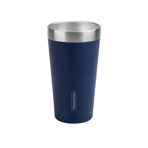 Vaso Térmico Tramontina Exata en Acero Inoxidable Azul sin Tapa 420 ml