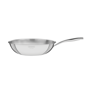 Wok Tramontina Grano de acero inoxidable cuerpo triple con mango 28 cm 3,4 L