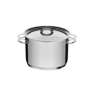 Olla para spaghetti Tramontina Solar de acero inoxidable fondo triple con tapa y Asas 24 cm 7,7 L