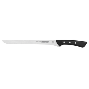 Cuchillo Jamonero Tramontina Solutta con Lámina en Acero Inoxidable y Mango en Policarbonato 10" Negro