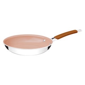 Sartén Tramontina Romagna en Acero Inoxidable y Aluminio con Revestimiento Interno Cerámico Marfil 30 cm 3 L