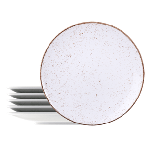 Kit Plato Raso Tramontina Rústico Marrón en Porcelana Decorada 28 cm 06 Piezas
