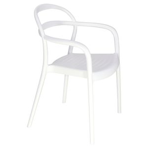 Silla Tramontina Sissi en Polipropileno y Fibra de Vidrio con Brazos Blanco