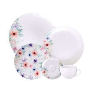 Vajilla Tramontina Floratta en Porcelana Decorada 20 Piezas