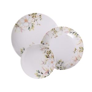 Juego de Platos Tramontina Magnólia en Porcelana Decorada 12 Piezas