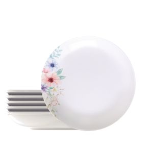 Kit Plato Hondo Tramontina Floratta en Porcelana Decorada 22 cm 6 Piezas