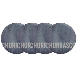 Kit Plato Raso Tramontina Churrasco Stone en Porcelana 28 cm 4 Piezas