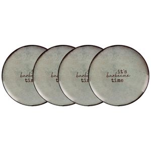 Kit Plato Raso Tramontina Churrasco Rustic en Porcelana 28 cm 4 Piezas
