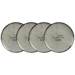 Kit Plato Raso Tramontina Churrasco Rustic en Porcelana 28 cm 4 Piezas