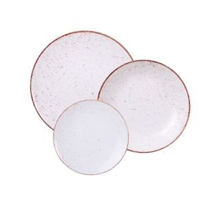 Juego de Platos Tramontina Rústico Marrón en Porcelana Decorada 12 Piezas