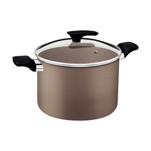 Olla Alta Tramontina Milazzo en Aluminio con Revestimiento Interno y Externo en Antiadherente Starflon Max Almendra 26 cm 9,6 L