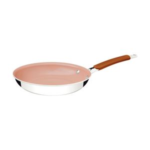 Sartén Tramontina Romagna en Acero Inoxidable y Aluminio con Revestimiento Interno Cerámico Marfil 25 cm 2 L