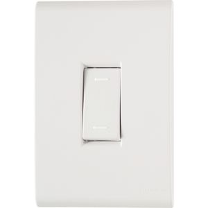 Conjunto 4x2 con 1 Interruptor Conmutador Tramontina Liz 10 A 250 V Blanco