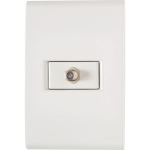 Conjunto 4x2 con 1 Entrada TV/SAT Coaxial Tramontina Liz Blanco