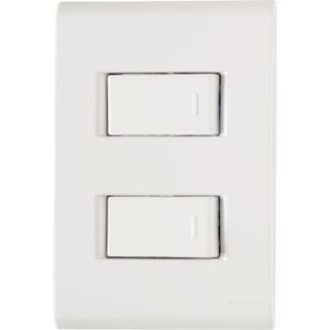 Conjunto 4x2 con 2 Interruptor Sencillo Tramontina Liz 10 A 250 V Blanco