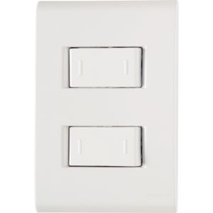 Conjunto 4x2 con 2 Interruptores Conmutador Tramontina Liz 10 A 250 V Blanco