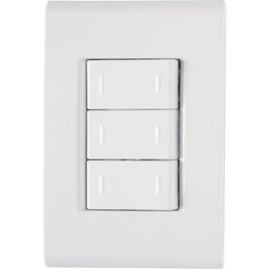 Conjunto 4x2 con 3 Interruptores Conmutador Tramontina Liz 10 A 250 V Blanco