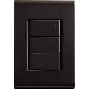 Juego 4x2 con 3 Interruptores Simples 10 A 250 V Tramontina Liz Grafito