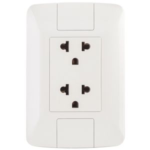 Conjunto 4x2 con 2 Tomacorrientes 2P+T Universal Tramontina Aria 15 A - 16 A 250 V Blanco