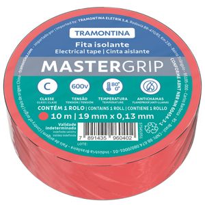 Cinta Aislante Clase C 0,13 x 19 mm Tramontina rojo 10 m