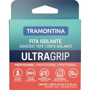 Cinta Aislante Clase A 0,18 x 19 mm Tramontina Negra 20 m