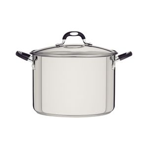 Olla alta  Astro Silicone de acero inoxidable con fondo triple con tapa de vidrio de 30 cm y 20,8 l Tramontina