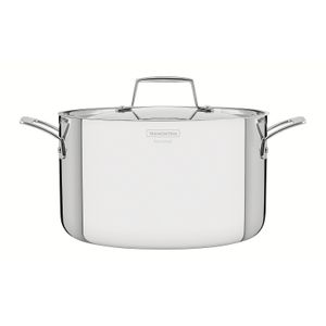 Cacerola Tramontina Grano honda de acero inoxidable cuerpo triple con tapa y asas 24 cm 5,8 L