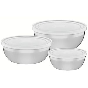 Juego de contenedores Freezinox de acero inoxidable con tapa plástica 3 piezas Tramontina
