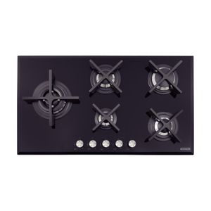 Cocina Empotrable a gas Tramontina Design Collection Penta Glass Flat de vidrio templado y rejillas de hierro fundido con encendido automático