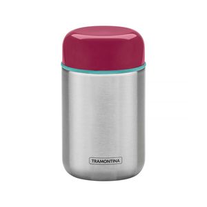 Contenedor térmico de acero inoxidable con tapa rosa de 400 ml Tramontina