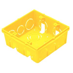 Caja de Embutir Cuadrada 4 x 4 Tramontina Amarilla