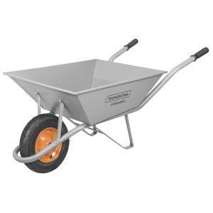 Carretilla de mano Extraforte Tramontina con Caja Reforzada Metálica Gris 65 L, Brazo Metálico e Llanta con Cámara