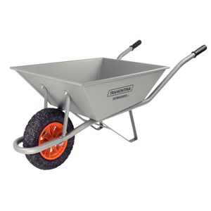 Carretilla de mano Extraforte Tramontina con Caja Reforzada Metálica Gris 65 L, Brazo Metálico e Llanta Maciza