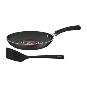 Sartén Tramontina en Aluminio con Revestimiento Interno y Externo con Antiadherente Starflon Max Negro con Espátula de Nylon 24 cm 1,2 L