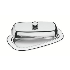 Mantequillera rectangular Service  de acero inoxidable con tapa Tramontina