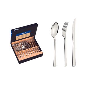 Juego de cubiertos de 24 piezas Tramontina Oslo de acero inoxidable con cuchillos para asado y terminación brillante